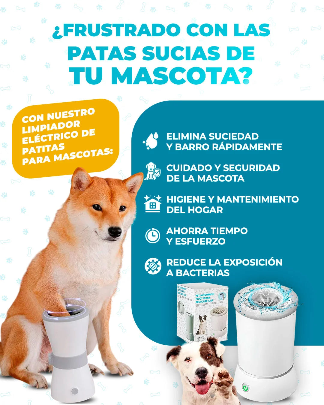 Limpiador de patas de perro automatico